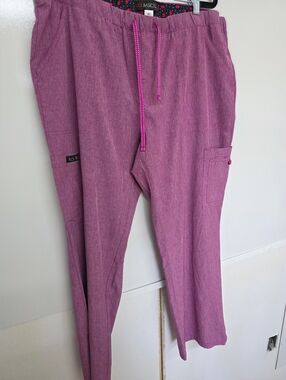 Koi Basics Scrub Pants Womens Size XL Heather Azela Pink Healthcare
